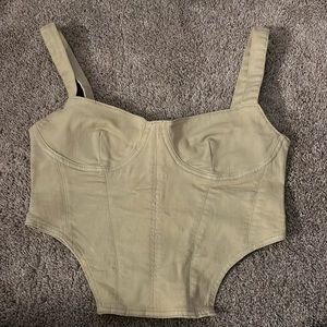 Zara denim green corset